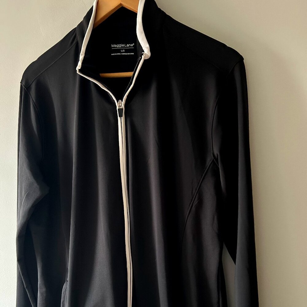 Maggie Lane Black and White Full Zip Jacket - Size L
